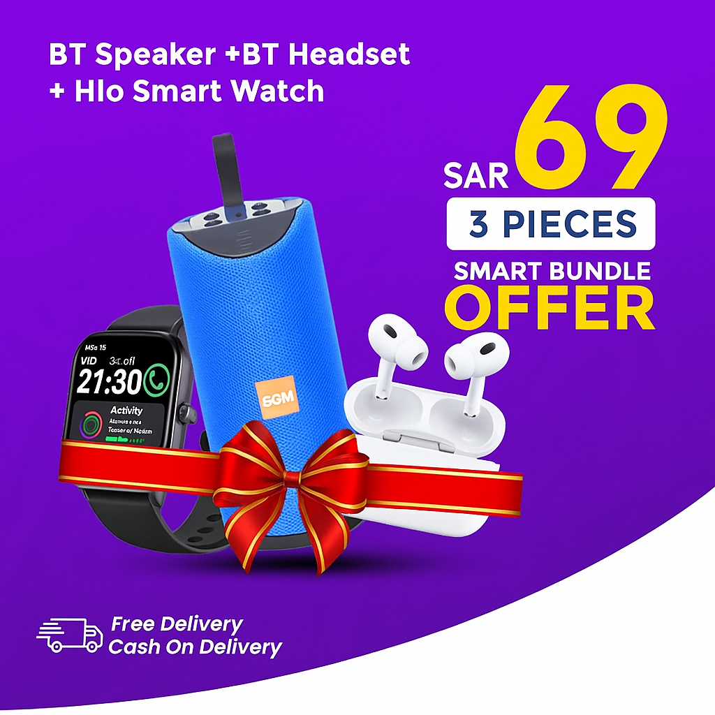 3 Pieces Set Of Combo - Bluetooth Headset & Bluetooth Speaker& Smart Watch