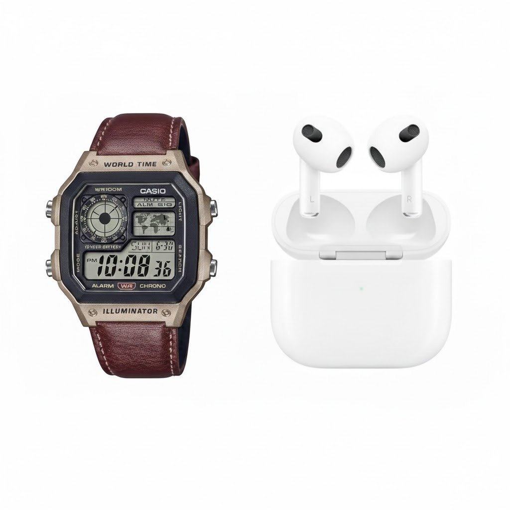 CASIO WORLD WATCH & TWS AIRPODS