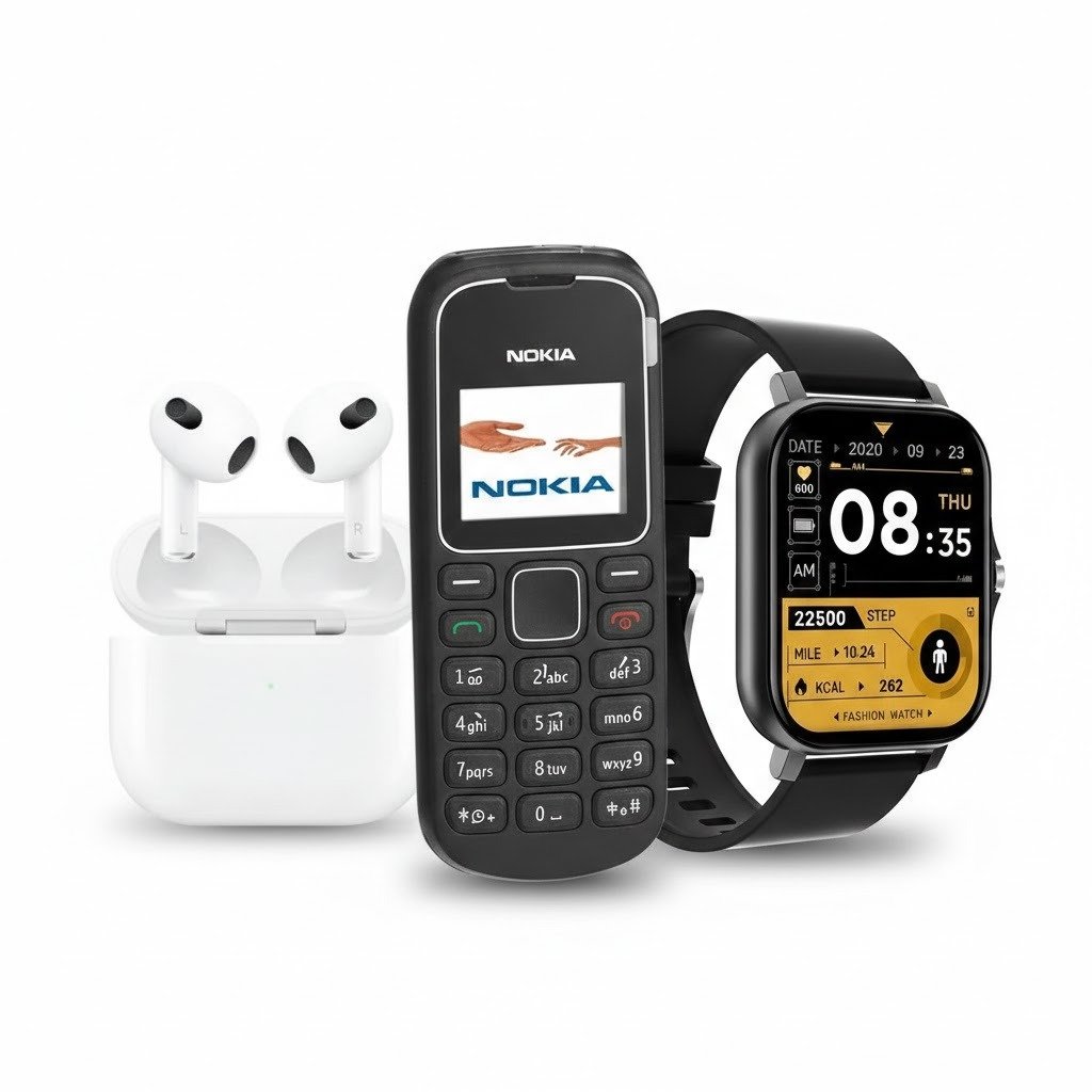 Nokia 1280 & Smart Watch & TWS Airpods