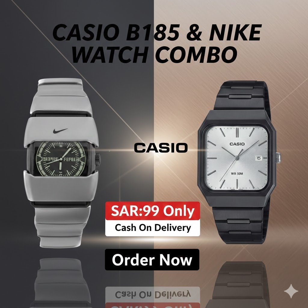 NIKE BAND WATCH & CASIO WATCH B185