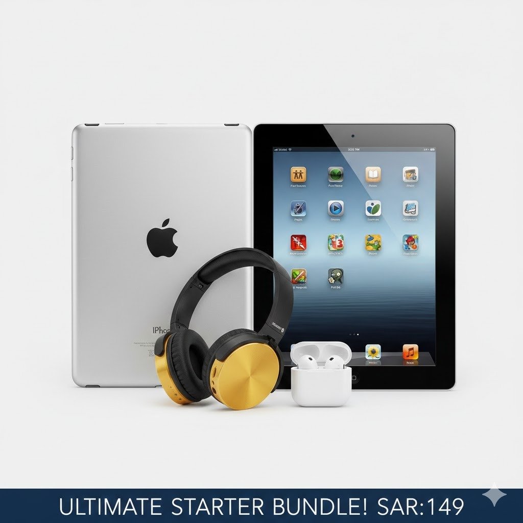 Restored Apple iPad 2 - 2nd Generation & 1 Pc TWS Bluetooth Headset & 1 Pc HeadPhone