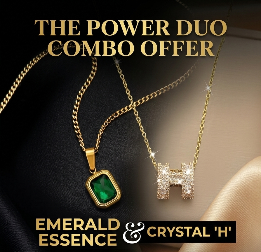 Emerald Necklace & H Crystal Necklace
